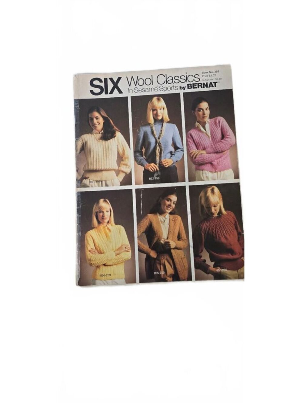 Vintage Six Wool Classics Knitting Pattern Book by Bernat - Handicrafter No. 259